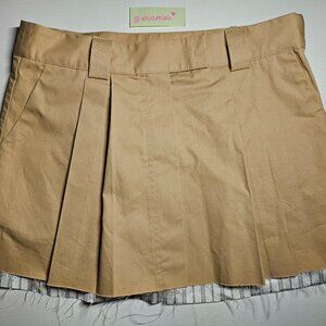 AVANDRESS Beige Layered Low Rise Mini Skirt
